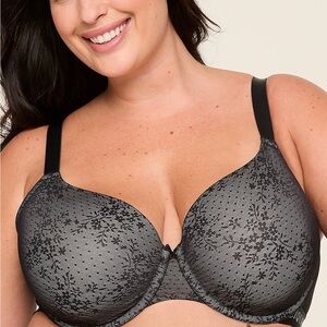 Elegant Black Floral Lace Bra